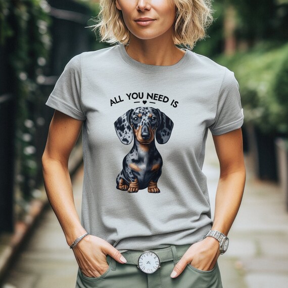 T-shirt Humoristique ECG Teckel – Pour Propriétaires De Chiens, Design Amusant Avec Motif Cœur