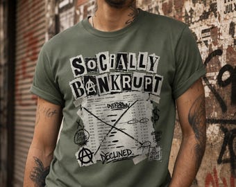 Socially Bankrupt Shirt, Funny Social Battery Statement, Introvert Humor Graphic