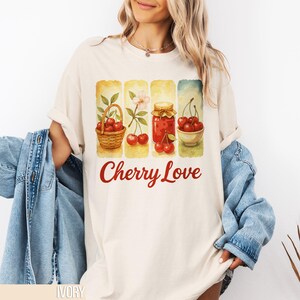 Cherry Shirt, Fruit Shirt, Gardening Gift for Mom, Vintage Garden Shirt, Garden Lover Shirt, Boho Shirt, Cottage Core Shirt, Fruit Garden