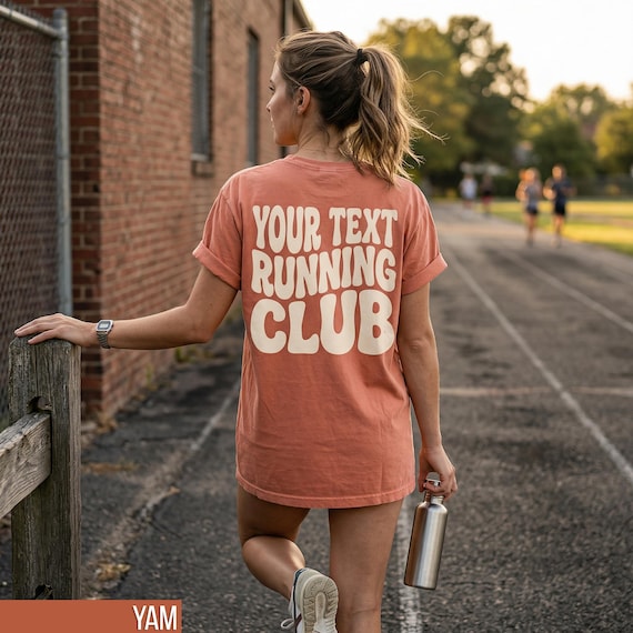 Running Club T-Shirt - Custom Back Print Comfort Colors 1717 Tee