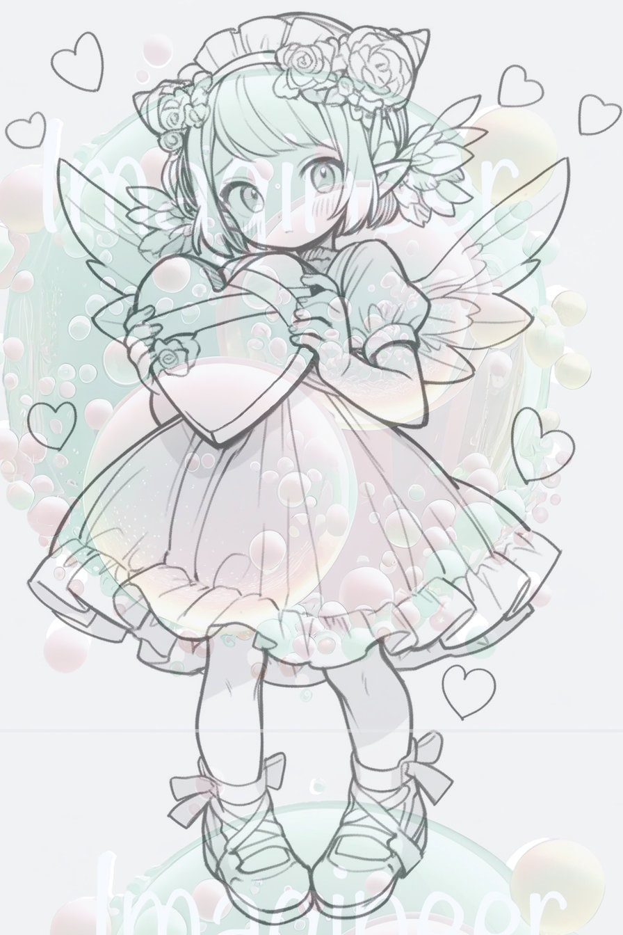 12 Valentine Fairies Coloring Pages Instant Downloud Printable Coloring ...