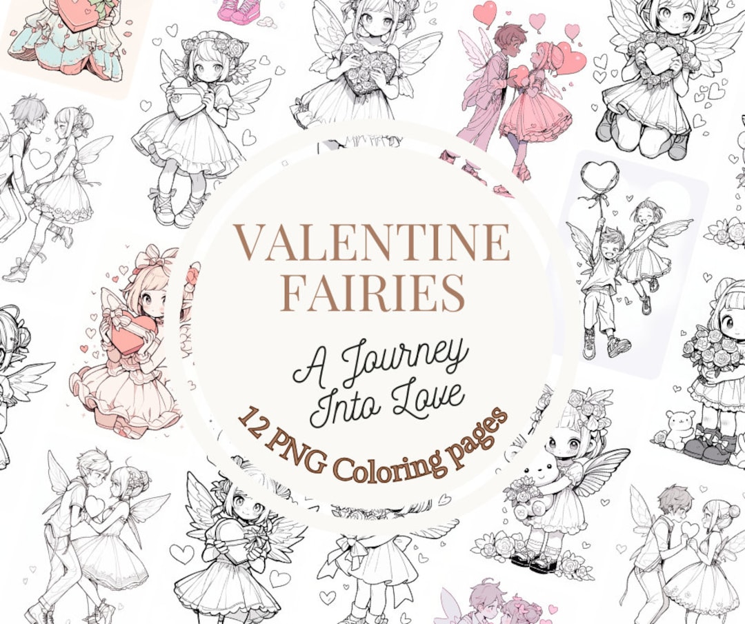 12 Valentine Fairies Coloring Pages * Instant Downloud * Printable ...