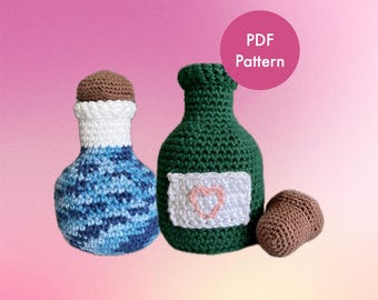 Potion bottle dice bag crochet pattern (digital download)