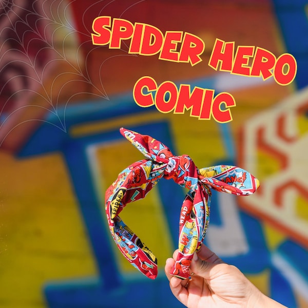 Spider Hero Red Comic Fabric Headband for Children & Adults- One Size Fits All- FREE SHIPPING