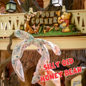Silly Old Honey Bear Tie Knot Headband- Fabric Headband for Children & Adults- One Size Fits All- FREE SHIPPING