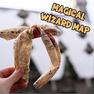 Magical Wizard Map Fabric Headband for Children & Adults- One Size Fits All- FREE SHIPPING