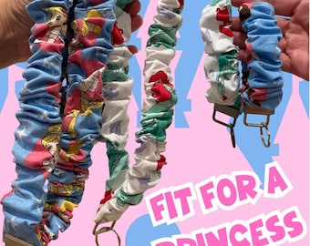 Fit for A Princess Scrunchie Fabric Lanyard/Wristlet With Keychain- LIMITED DROP | Teacher or Nurse Gift | ID Badge Holder