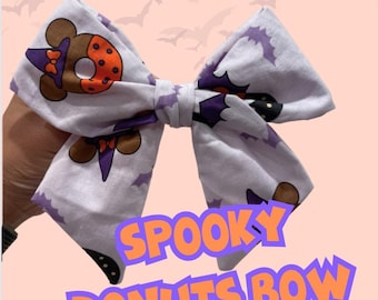 Spooky Donuts Fabric Bow I Haunted-Cute I Park-Ready