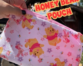 Honey Bear Zipper Pouch- Limited Series | Handmade Cute Bear Accessory