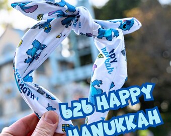 626 Happy Hanukkah Fabric Headband | Magical Festival of Lights Inspired | Cute Holiday Accessory