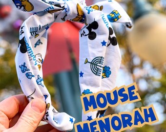 Mouse Menorah Hanukkah Fabric Headband I Dreidel-delightful I Magic Inspired Accessory