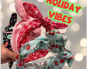 Holiday Vibes Fabric Headband | Whimsical Holiday Cheer |