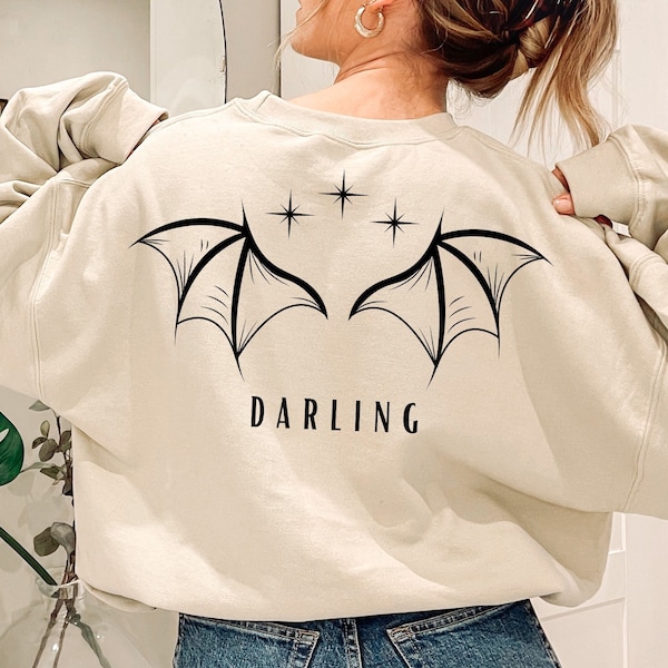 Darling bat boys crewneck sweatshirt,back design sweatshirt,velaris sweatshirt, bat boys wings acotar,gift rhysand, acotar bat boys