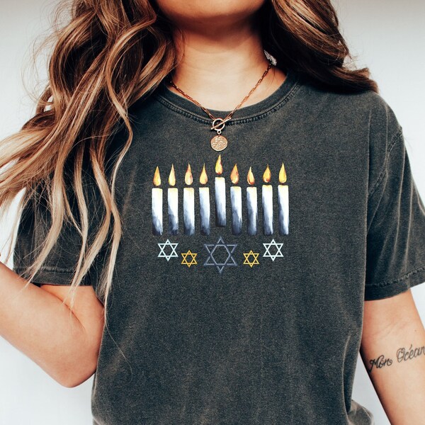 Hanukkah Shirt, Jewish Holiday Shirt, Hanukkah Gift Shirt, Menorah Hanukkah Shirt, Jewish Sayings Shirt,Jewish Gift,Hanukkah gifts for women