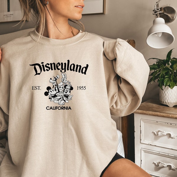 Disneyland california sweatshirt,retro mickey and friends disneyland est 1955 sweater,