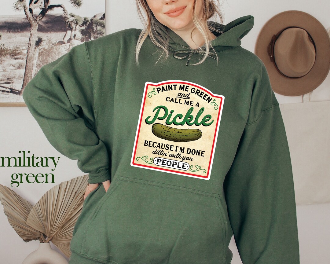 Vintage Canned Pickles Hoodie, Pickle Hoodie, Pickle Crewneck Hoodie