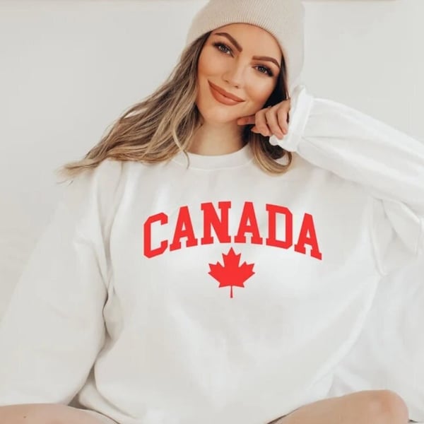 Canada sweatshirt, Canadees shirt, Canadees meisje, Canada liefde zweet, Canada dag zweet, Canada sportschool zweet