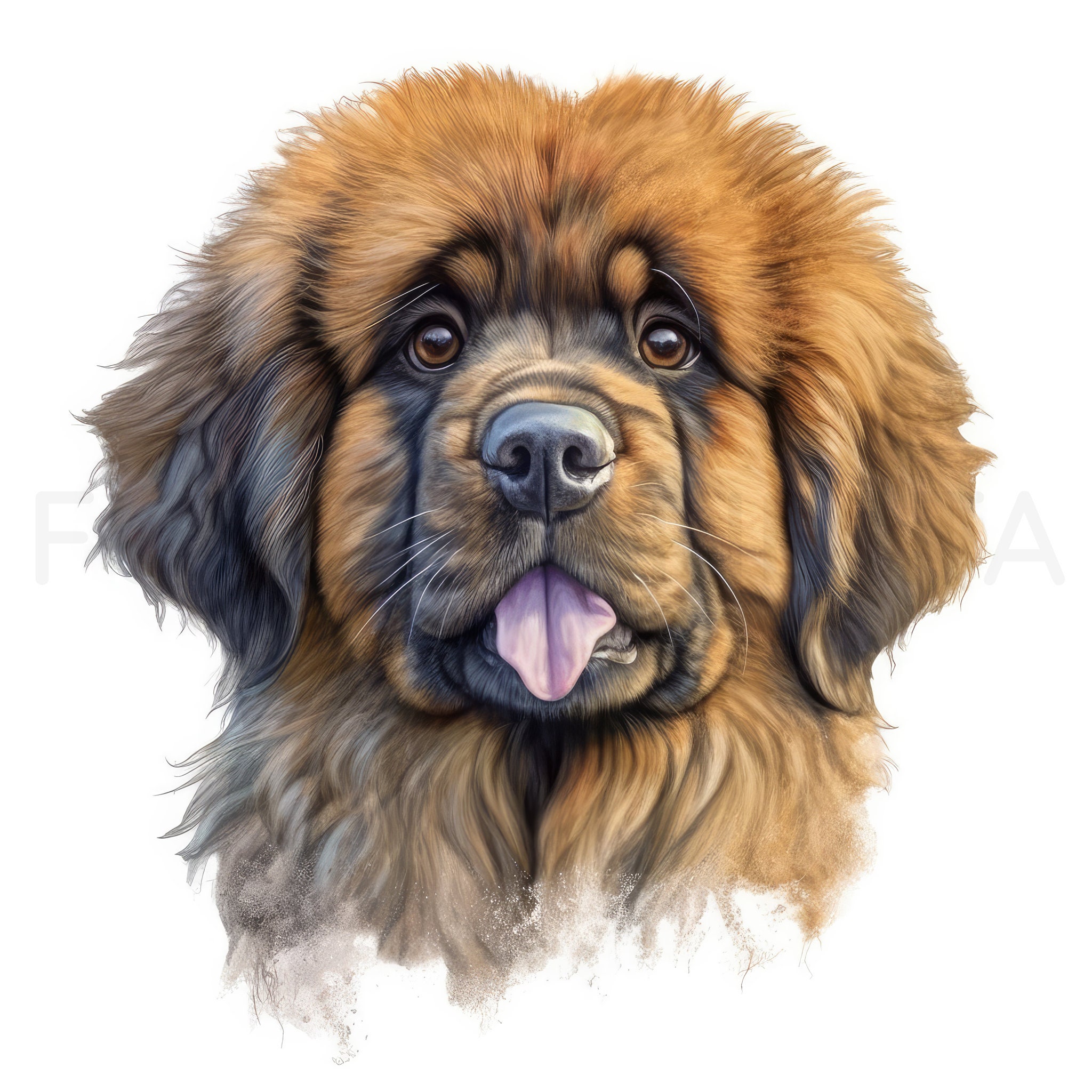 Tibetan Mastiff Puppy Clipart, 14 High Quality JPG, PNG, Watercolor ...