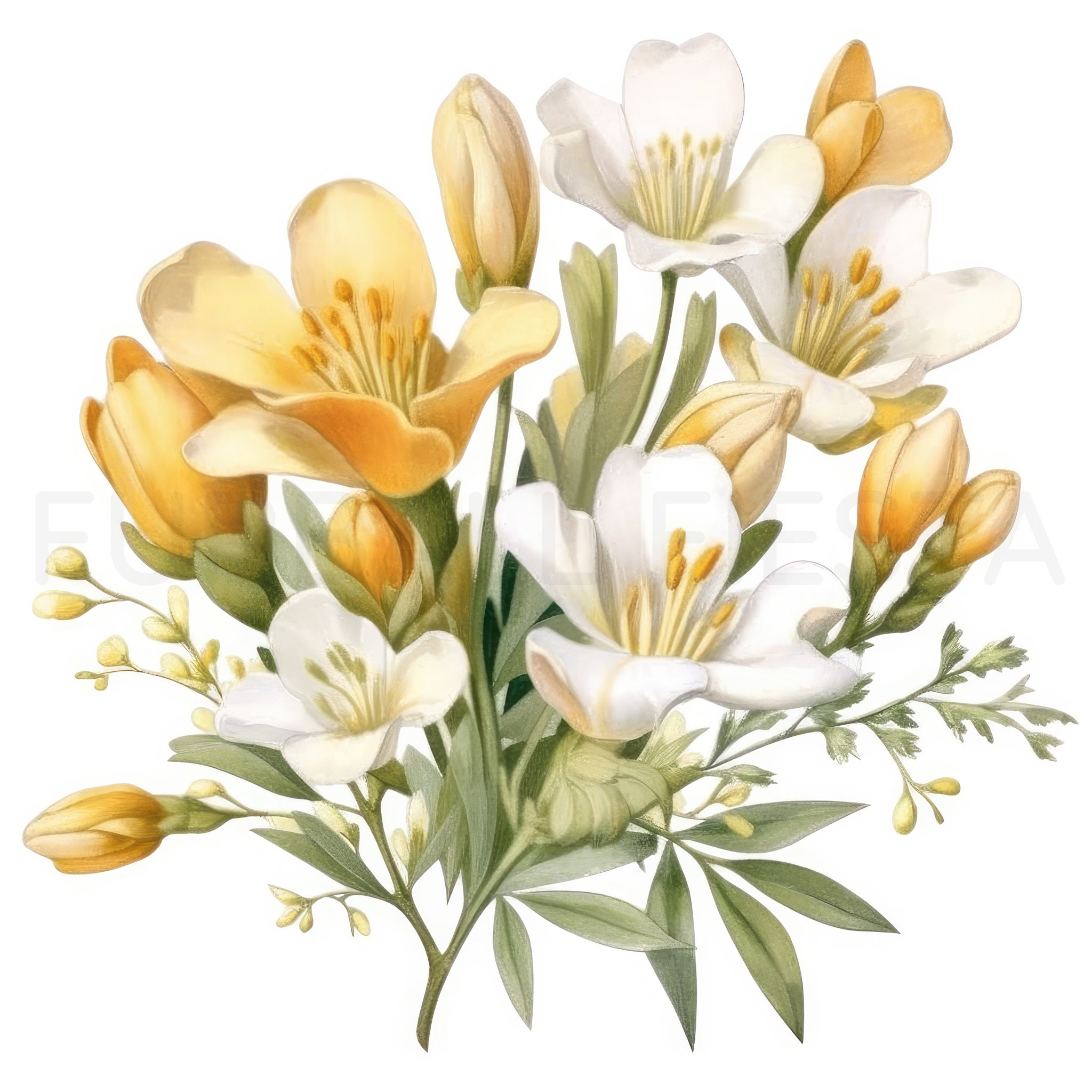Freesia Printable Flower Art Set 2 10 High Quality Jpgs - Etsy