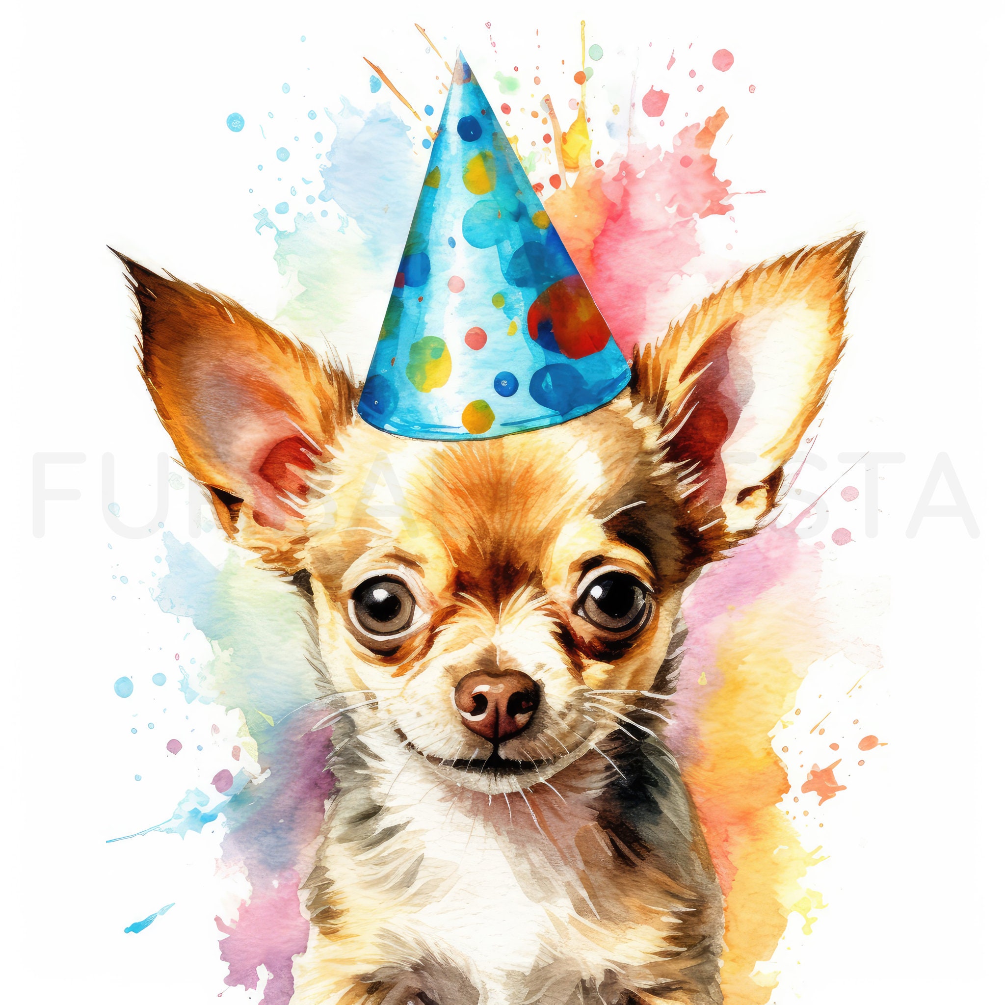 Chihuahua Puppy Clipart, 16 High-quality Jpgs, Watercolor, Printable ...