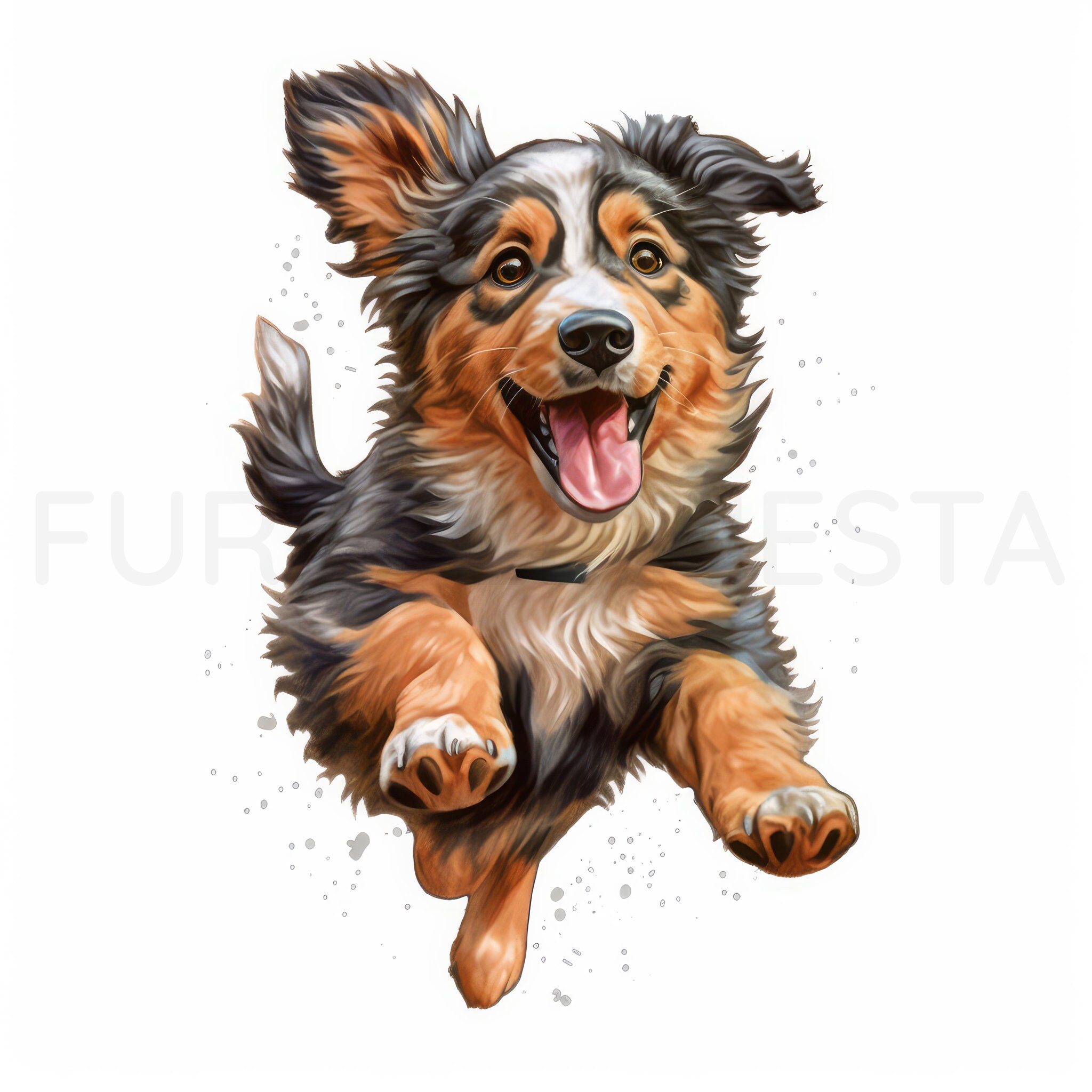 Australian Shepherd Puppy Clipart, 19 High Quality JPG, PNG, Watercolor ...