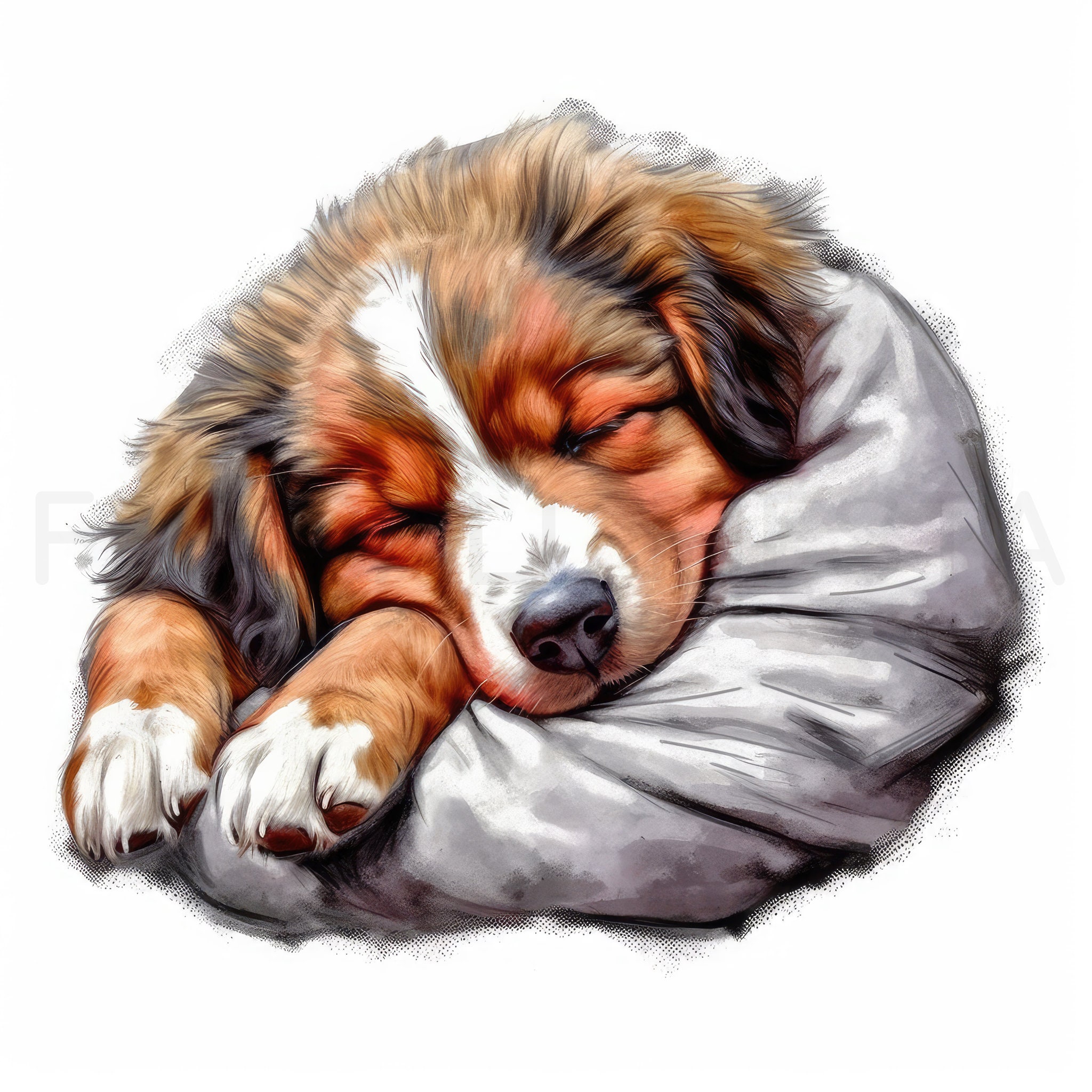 Australian Shepherd Puppy Clipart, 19 High Quality JPG, PNG, Watercolor ...