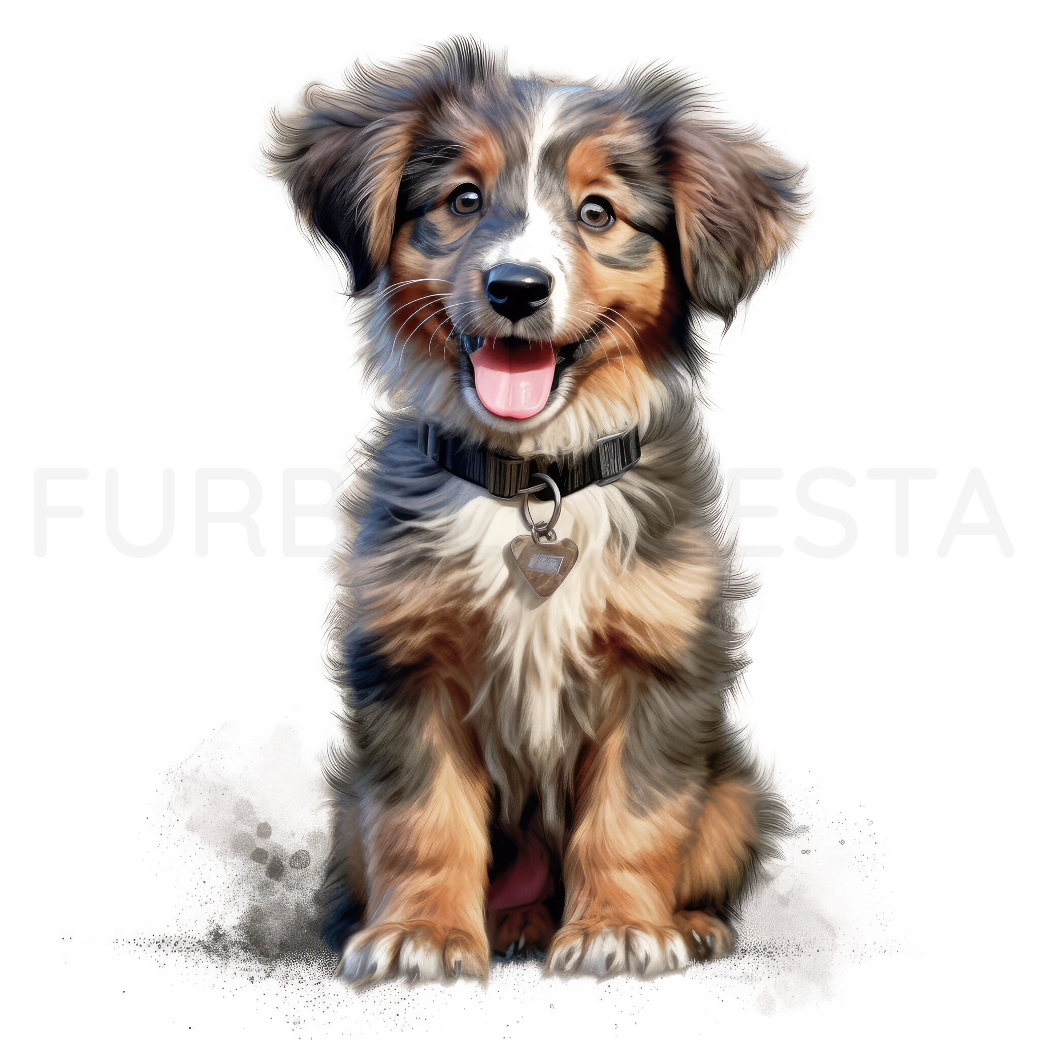 Australian Shepherd Puppy Clipart, 19 High Quality JPG, PNG, Watercolor ...