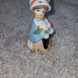 Vintage Porcelain Bell of Little Girl Sitting, Jasco 1978