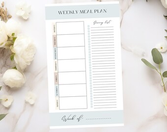 Meal plan notepad, meal planner, cute notepad, aesthetic notepad, notepad, weekly notepad, notepad planner, schedule notepad