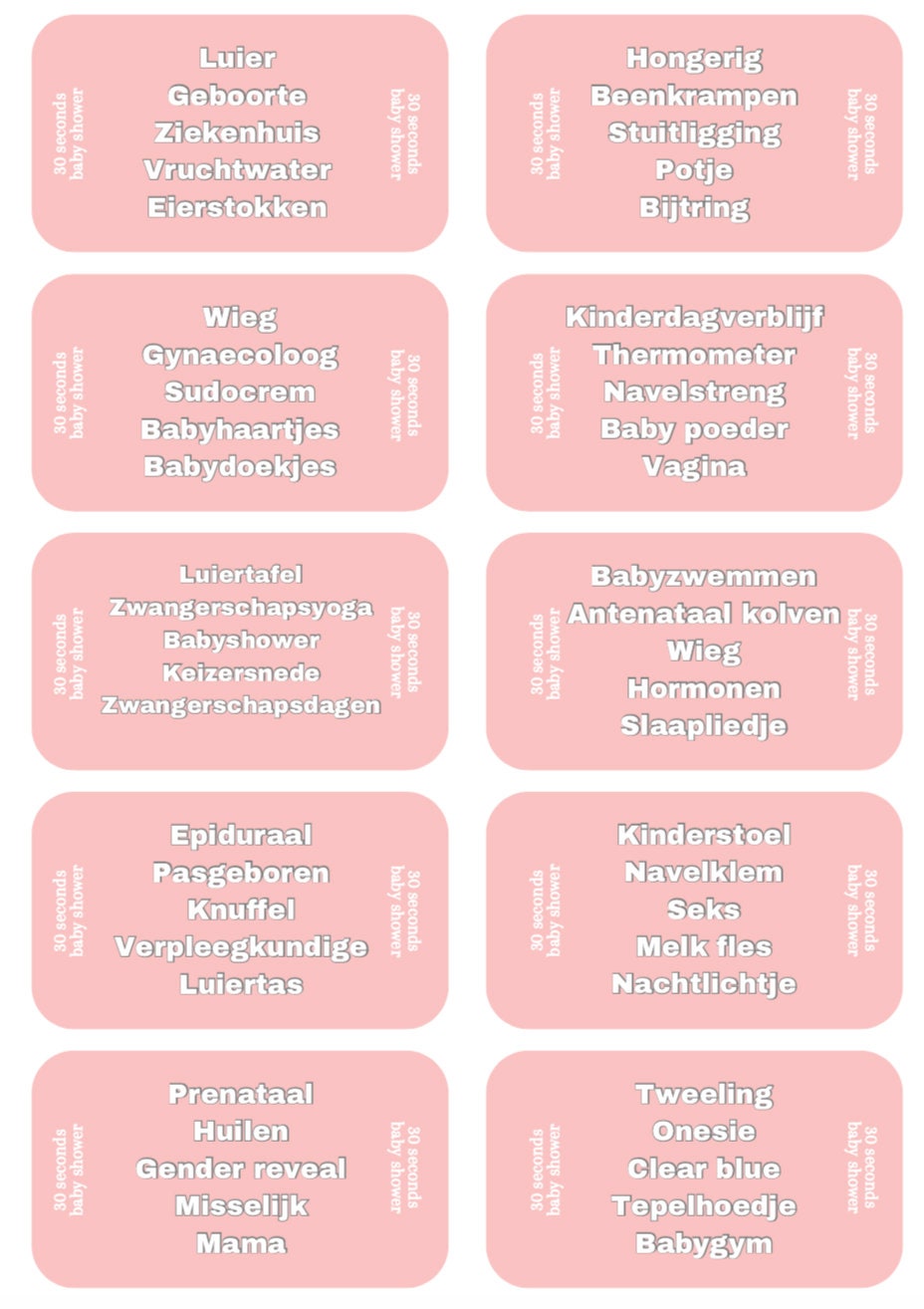 30 Seconds Baby Shower, PDF, Printable, Pregnancy Game, Pregnancy Gift ...