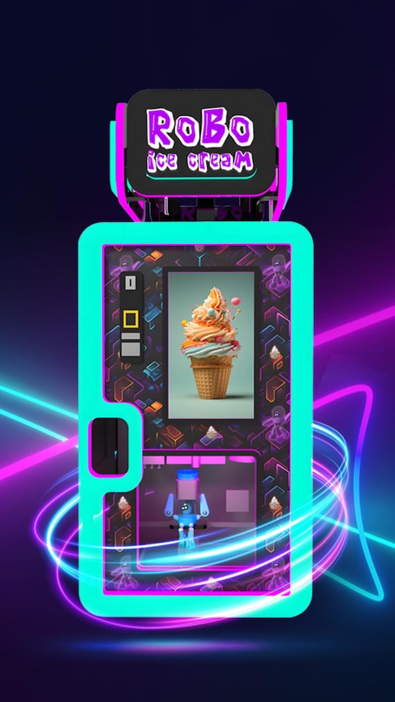 Robo Ice Cream Machine Vending Machine Sweet Robo Candy Machine Unattended Ice Cream Store Ice Cream Soft Ice Cream Machine Etsy