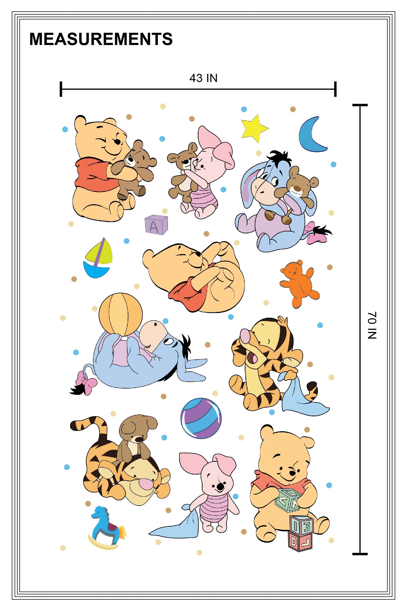 Autocollant Mural Winnie L'Ourson Sur Balançoire - Déco Chambre Bébé BR481 - Décalcomanie Amovible