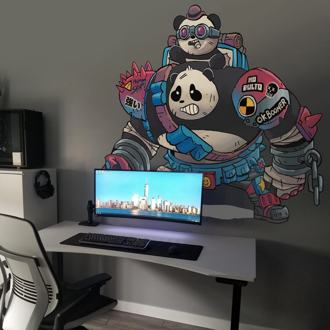 Panda Cool Panda Panda Guard Panda Soldier Cute Panda Removable Wall ...