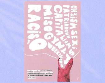 Postcard with collage, feminist (Design 4)