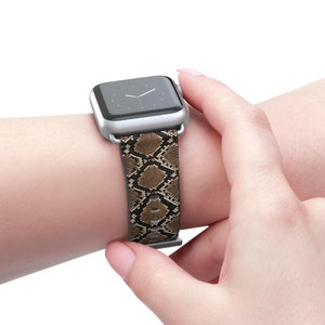 Snake Leather Apple Watch Band Vegan Python Leather Unisex iWatch Strap All Series 38 40 41 42 45 Exotic Animal Print Snakeskin