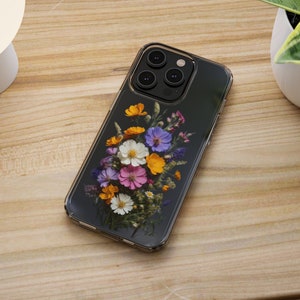 Pressed Flower Case iPhone 16 Pro Max Transparent 15 Plus Clear Phone Case Galaxy S24 Ultra S21 Floral iPhone 13 Pro Max