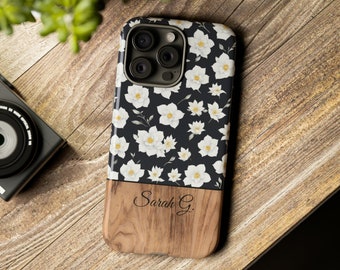 Custom Floral iPhone 16 Pro Case Retro iPhone 15 Plus Samsung Galaxy S25 Ultra S24 Aesthetic Pixel 9 Flower S23 Personalized Pressed Flowers