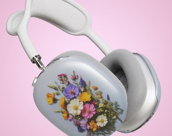 Pressed Flowers AirPods Max Headphone Cover for Women, Floral Air Pods Max Boho Case Wildflowers