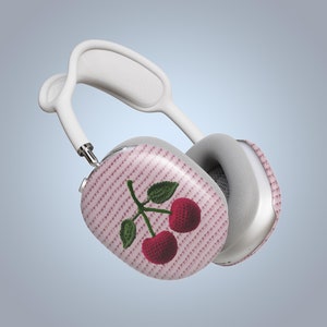 Cherry AirPods Max Kopfhörer Abdeckung für Frauen, Rosa Gehäkelte Air Pods Max Boho Hülle