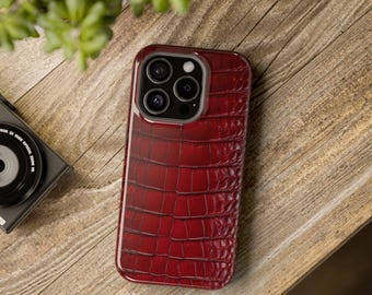 Crocodile Leather iPhone 17 Pro Max Case Magsafe 16 15 14 13 12 11 Pro case iPhone 12 mini case Animal Print