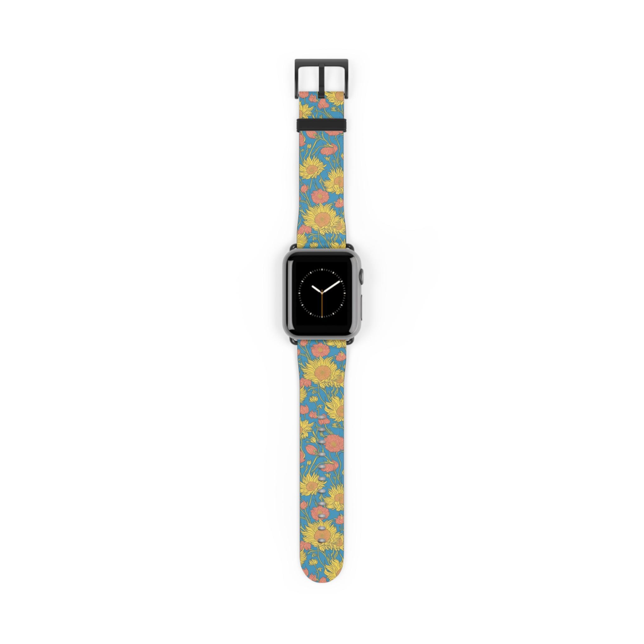 NEW Boho Sunflower Apple Watch Band Sunflower Silicone Print Band For Apple Watch – Fancy Bands main image 2