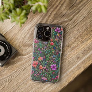 Watercolor floral iPhone 16 Pro Max Case 15 14 Pro 13 And Samsung Galaxy S23 S24 Plus Ultra Clear Phone Case