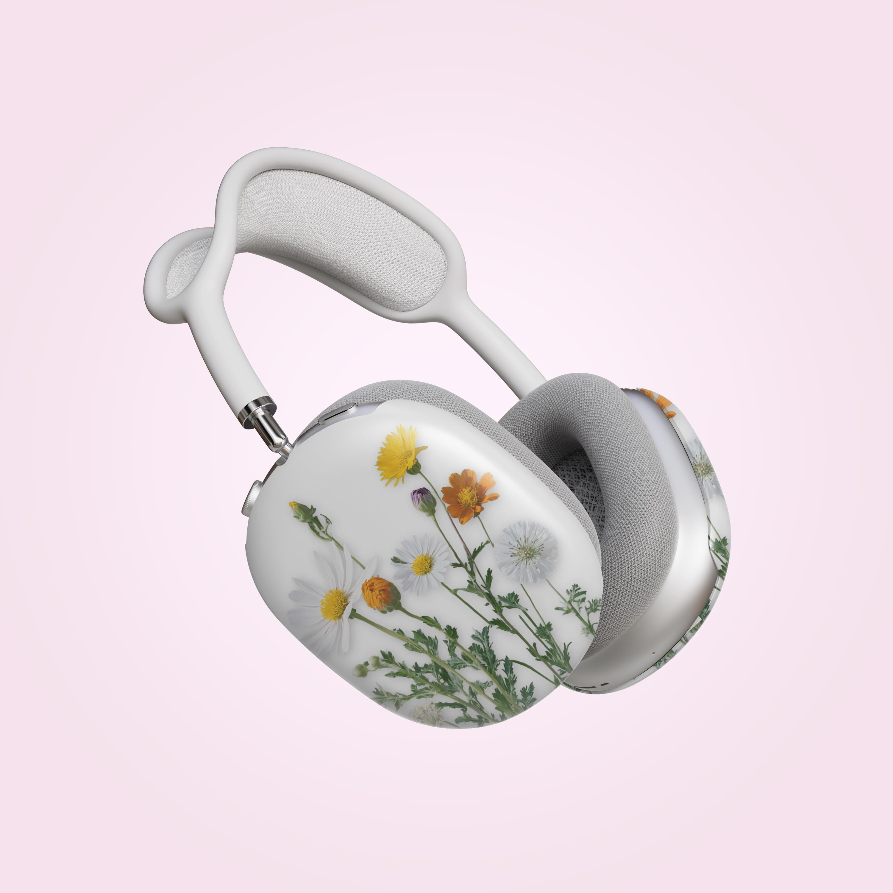 Pressed Flowers AirPods Max Headphone Cover for Women, Cute Floral Air Pods Max Boho Case Wildflowers