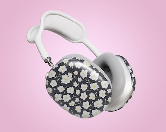 Funda elegante para AirPods Max, diseño de flores, para mujer, con diseño floral bohemio, carcasa rígida protectora retro divertida.