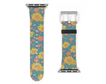 NEW Boho Sunflower Apple Watch Band Sunflower Silicone Print Band For Apple Watch – Fancy Bands main image 4