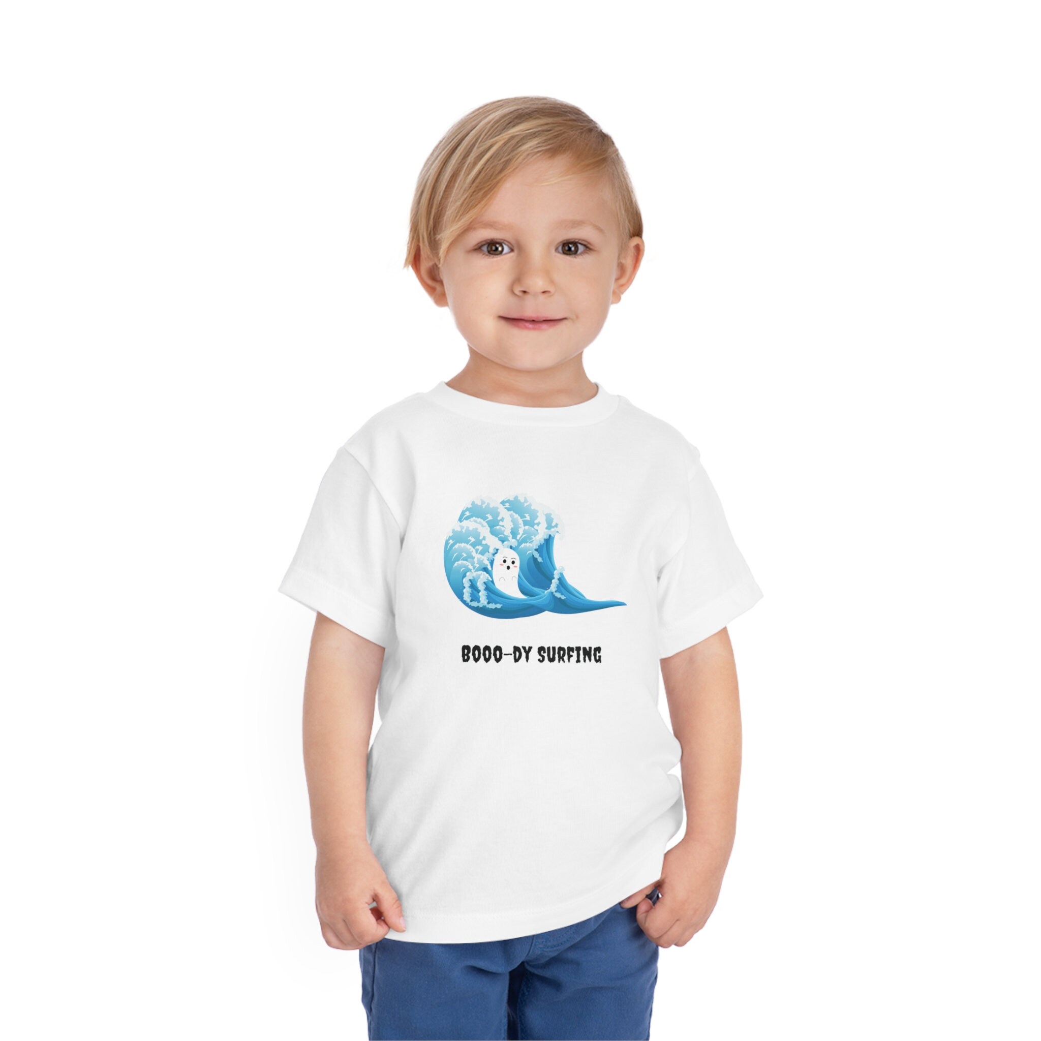 Discover Toddler T-Shirt Short Sleeve T Shirt  Sizes 2T - 5T Gift for Her Gift for Him Gift for Niece Gift for Nephew Ghost Boo-dy Surf Halloween Fun