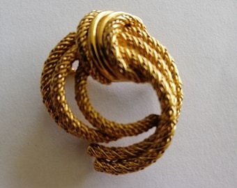 SALE ! Vintage Christian Dior Gold Knot Broche  /  Vintage Christian Dior gouden knoop broche