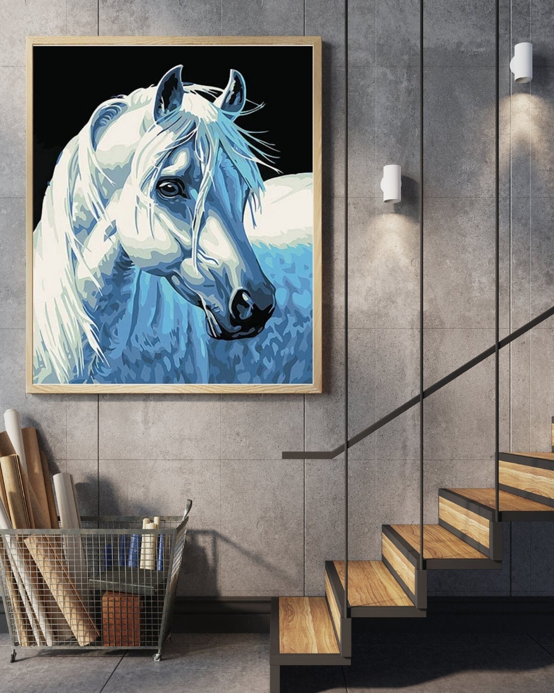 Printable Horse Art Wall Decor, Painting Drawing Horse Room Wall Art, Instant Download Horse Png