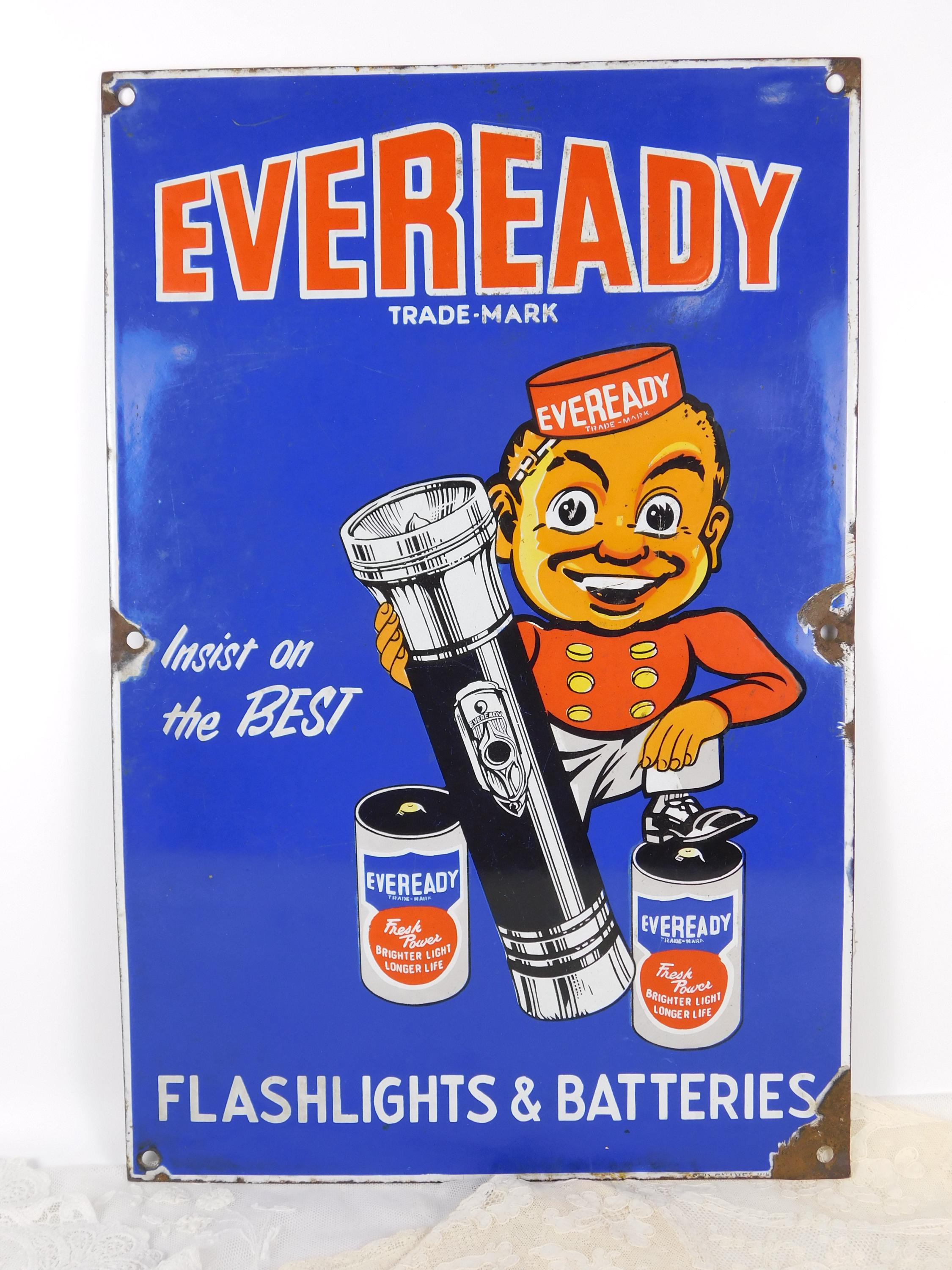 1940s Eveready Battery Porcelain Enameled Advertising Sign - Etsy