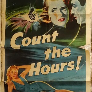 Comptez les heures, 1953, affiche de film d'une feuille